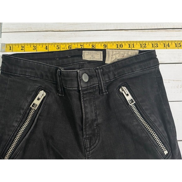 All Saints Jeans Racer Low Rise Skinny Fit Denim Pants Black Size 26 - Picture 4 of 7